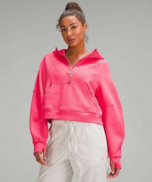 Φουτερ με Κουκουλα Lululemon Scuba Oversized Half-Zip γυναικεια ροζ | Greece-8503964