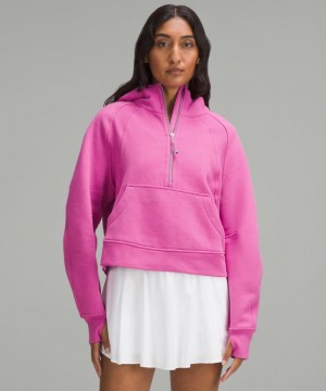 Φουτερ με Κουκουλα Lululemon Scuba Oversized Half-Zip γυναικεια ροζ | Greece-0387426