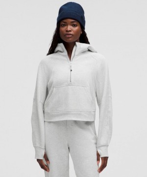 Φουτερ με Κουκουλα Lululemon Scuba Oversized Half-Zip γυναικεια ανοιχτο γκρι | Greece-2547103