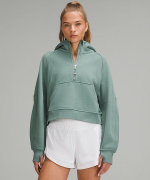 Φουτερ με Κουκουλα Lululemon Scuba Oversized Half-Zip γυναικεια τυρκουάζ | Greece-7543619