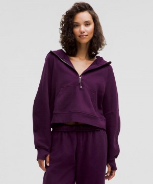 Φουτερ με Κουκουλα Lululemon Scuba Oversized Half-Zip γυναικεια μωβ | Greece-9402176
