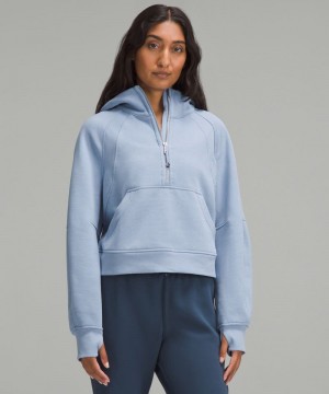 Φουτερ με Κουκουλα Lululemon Scuba Oversized Half-Zip γυναικεια μπλε | Greece-8139047