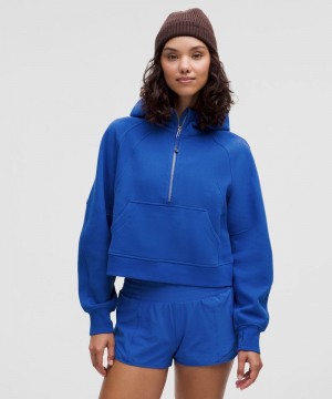 Φουτερ με Κουκουλα Lululemon Scuba Oversized Half-Zip γυναικεια μπλε | Greece-6851392