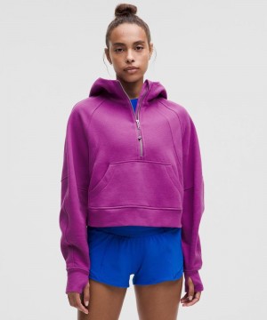 Φουτερ με Κουκουλα Lululemon Scuba Oversized Half-Zip γυναικεια μωβ | Greece-9731026