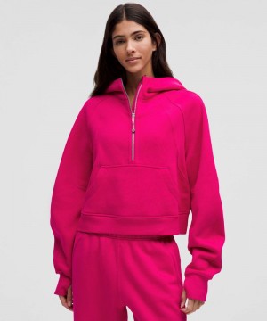 Φουτερ με Κουκουλα Lululemon Scuba Oversized Half-Zip γυναικεια ροζ | Greece-2187549