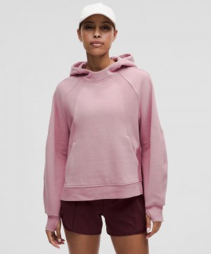Φουτερ με Κουκουλα Lululemon Scuba Oversized Side-Slit γυναικεια ροζ ροζ | Greece-0482631