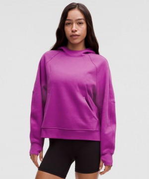 Φουτερ με Κουκουλα Lululemon Scuba Oversized Side-Slit γυναικεια μωβ | Greece-4863251