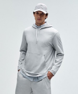 Φουτερ με Κουκουλα Lululemon Soft Jersey Pullover ανδρικα γκρι ασημι | Greece-7219804