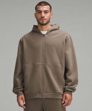 Φουτερ με Κουκουλα Lululemon Steady State Full-Zip ανδρικα καφε | Greece-9640312