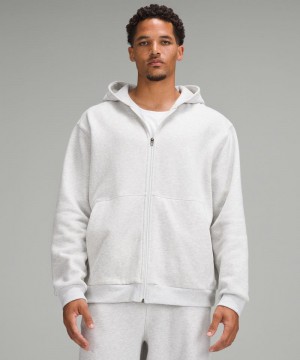 Φουτερ με Κουκουλα Lululemon Steady State Full-Zip ανδρικα ανοιχτο γκρι ασπρα | Greece-5091723
