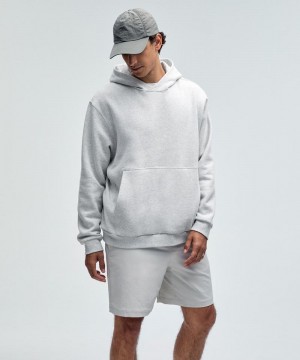 Φουτερ με Κουκουλα Lululemon Steady State Pullover ανδρικα ανοιχτο γκρι | Greece-8456170