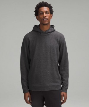 Φουτερ με Κουκουλα Lululemon Textured Double-Knit Cotton ανδρικα μαυρα μαυρα | Greece-7698150
