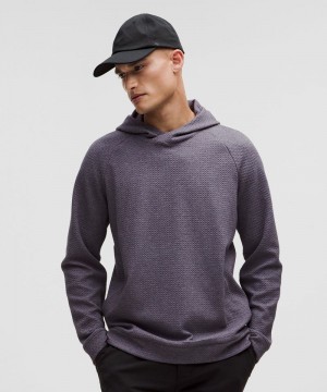Φουτερ με Κουκουλα Lululemon Textured Double-Knit Cotton ανδρικα βαθυ γκρι μαυρα | Greece-6497312