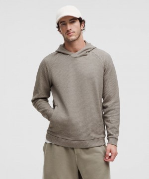 Φουτερ με Κουκουλα Lululemon Textured Double-Knit Cotton ανδρικα μαυρα | Greece-4953201