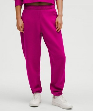 παντελονι jogger Lululemon Scuba Mid-Rise Oversized Tall γυναικεια ροζ | Greece-0782459