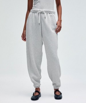 παντελονι jogger Lululemon Scuba Mid-Rise Oversized Short γυναικεια ανοιχτο γκρι | Greece-8650924