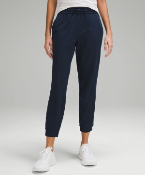 παντελονι jogger Lululemon Soft Jersey Classic-Fit Mid-Rise 7/8 Length γυναικεια σκουρο μπλε | Greece-3098746
