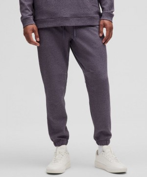 παντελονι jogger Lululemon Textured Double-Knit Cotton Short ανδρικα βαθυ γκρι μαυρα | Greece-1785609