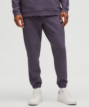 παντελονι jogger Lululemon Textured Double-Knit Cotton Tall ανδρικα βαθυ γκρι μαυρα | Greece-6403827