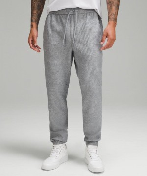 παντελονι jogger Lululemon Textured Double-Knit Cotton Tall ανδρικα γκρι μαυρα | Greece-5164278