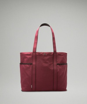 τσάντεσ tote Lululemon Daily Multi-Pocket 20L γυναικεια σκούρο κοκκινα μαυρα | Greece-1398752