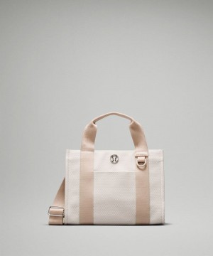 τσάντεσ tote Lululemon Two-Tone Canvas Mini 4.5L γυναικεια καφε ασπρα | Greece-2408653