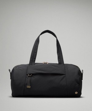 duffle τσαντεσ Lululemon On My Level Barrel 16L γυναικεια μαυρα χρυσο χρωμα | Greece-3071845